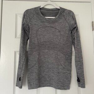 Lululemon Swiftly Tech Long-Sleeve Shirt, Heather Grey, Size 6